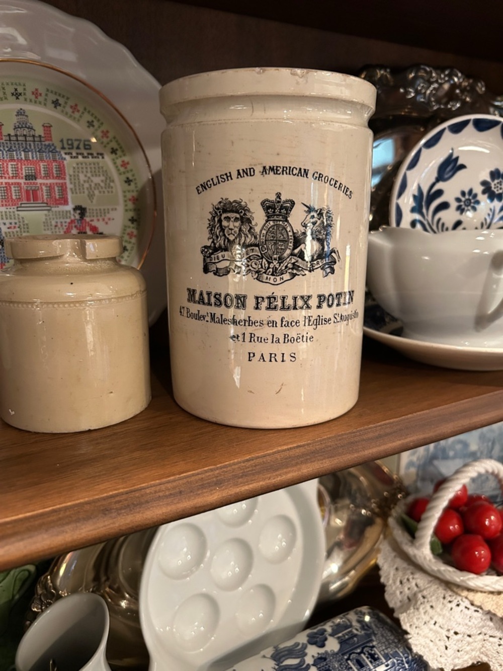 Rare - Antique Maison Félix Potin French Ironstone Jam Jar